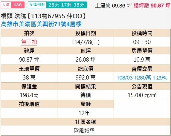 高雄美濃透天法拍-1