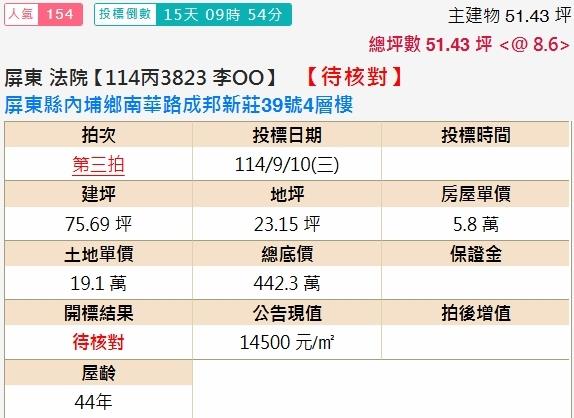 屏東內埔透天法拍-1