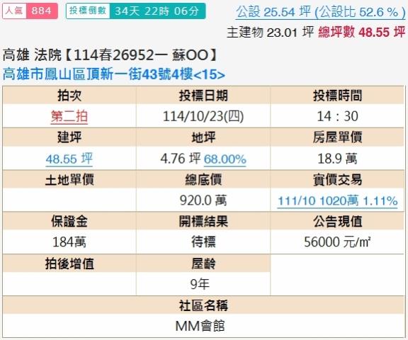 鳳山大樓拍賣-1