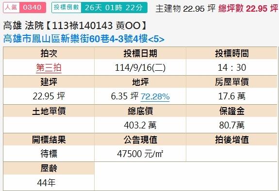 鳳山公寓法拍-1