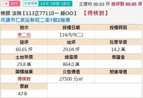 高雄仁武透天法拍-1