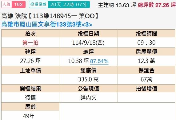 高雄鳳山法拍公寓-1